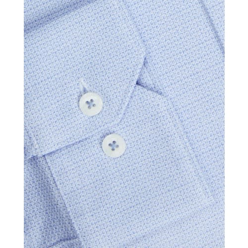 Textured Semi Blue Single Cuff Shirt
