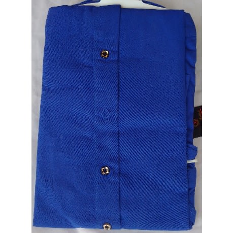 Plain Blue Men's Long Sleeve Formal Shirt