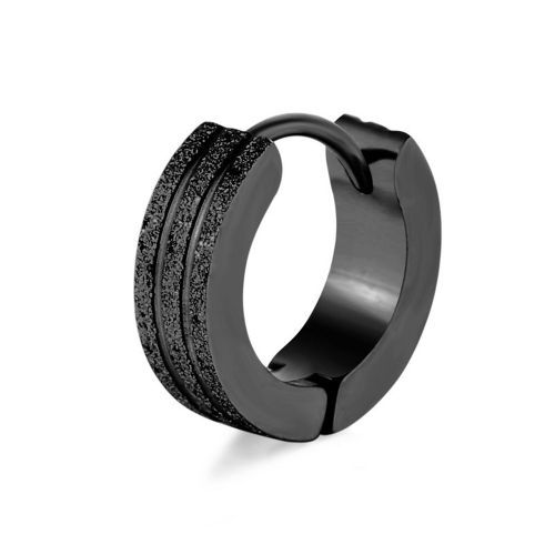 Titanium Steel Anti-allergic Double-line Pressed Sand Earring Frosted Ear Buckle