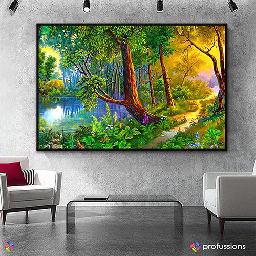 Wall Framed Forest Artwork Painting Design