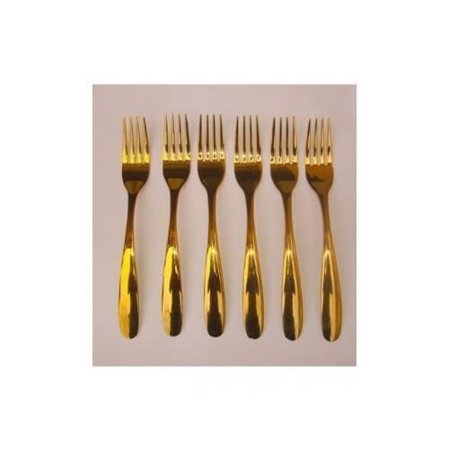 Gold Plated Table Forks - 6 Pieces