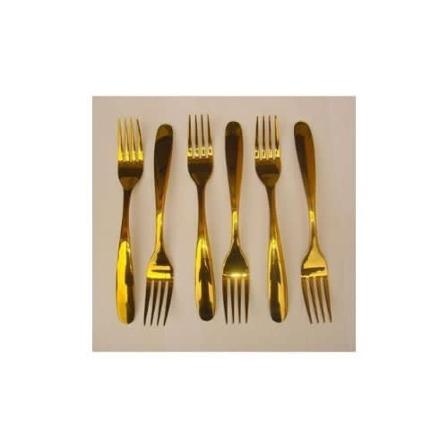 Gold Plated Table Forks - 6 Pieces