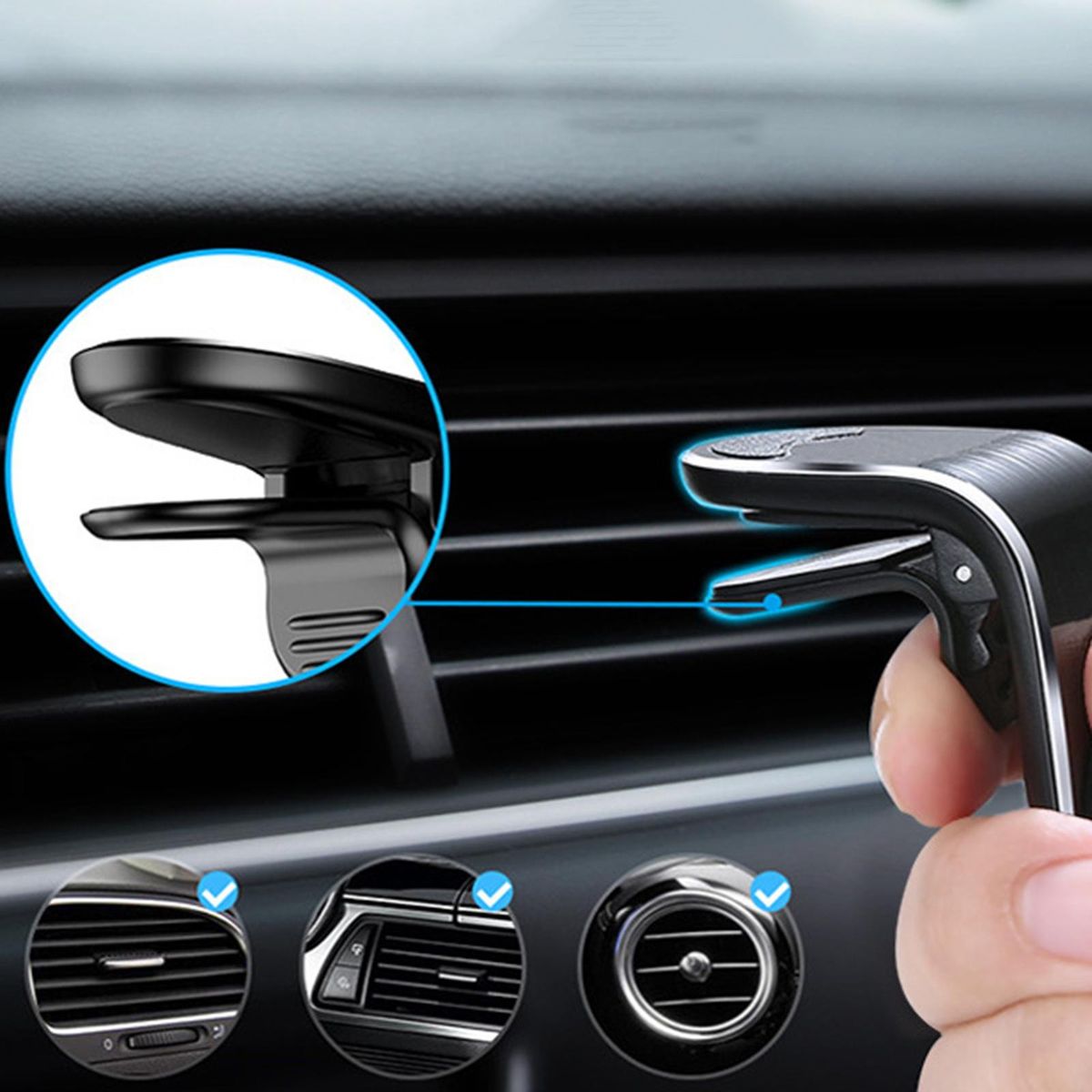 Sturdy Car Cell Phone Holder  Air Vent Clip Mount