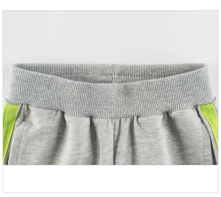 100% Cotton Kids Fashion Striped Full Length Girls Pants-Grey