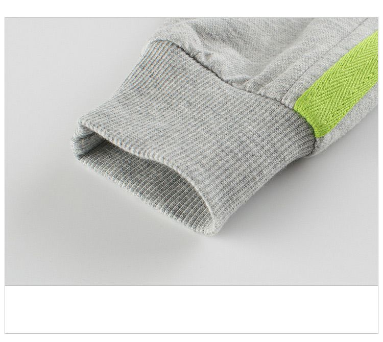 100% Cotton Kids Fashion Striped Full Length Girls Pants-Grey