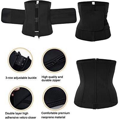 Waist Trainer Cincher /Tummy Control For Weight Loss - Black