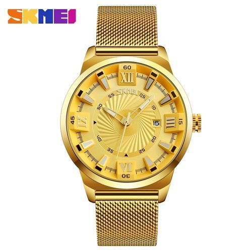 Men's Waterproof Time Date Quartz Wrist Watches-Gold(9166)