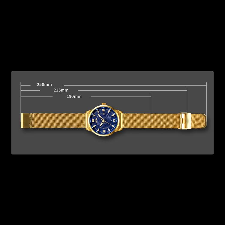 Men's Waterproof Time Date Quartz Wrist Watches-Gold(9166)