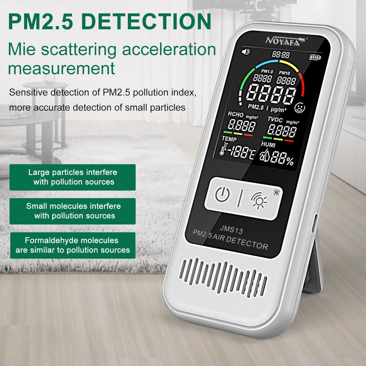 Noyafa Jms13 6 In 1 Multifunctional Air Detector HCHO CO2