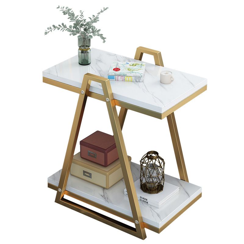 Marble Design Wooden Side Table