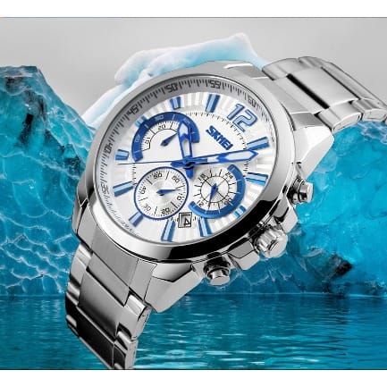 Multi Function Racing Men's Stainless Strap Silver Wrist Watch