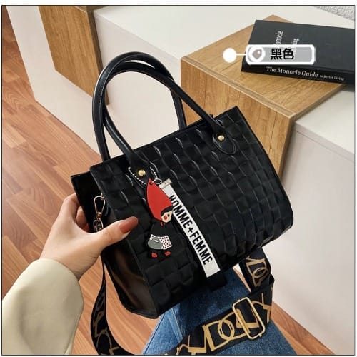 Ladies' Fashion Unique  Handbag -  Black