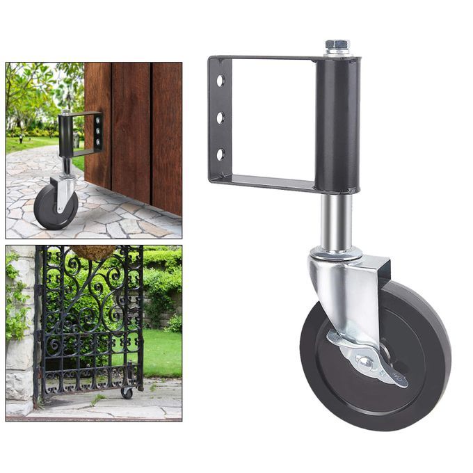 Spring Loaded Swivel Fence Gate Caster With Brake Heavy Duty Rubber
