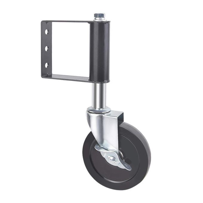 Spring Loaded Swivel Fence Gate Caster With Brake Heavy Duty Rubber
