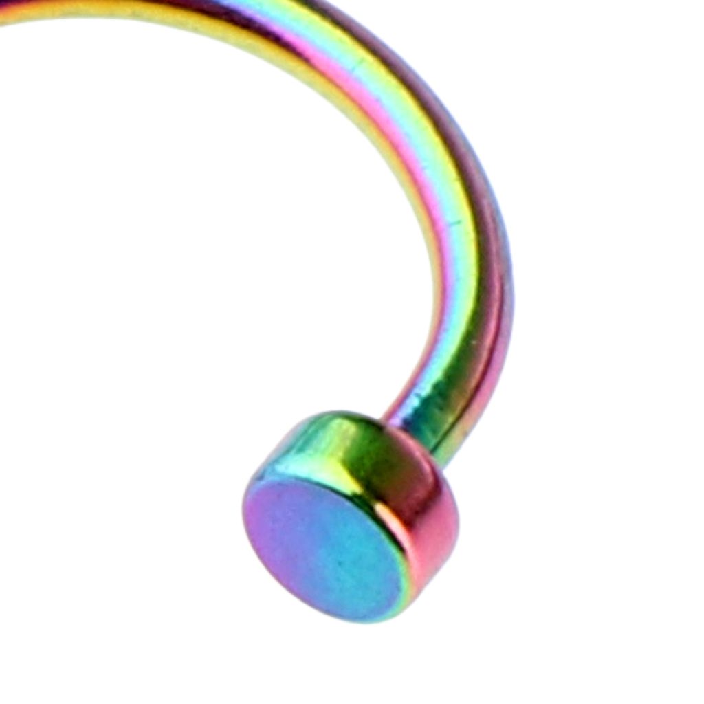 6Pcs Assorted Color Stainless Steel C-Shaped Nose Stud Tragus Ear