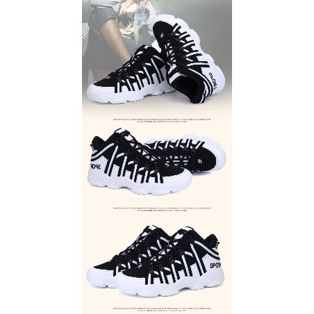 New Trendy Sports Sneakers - Black/White