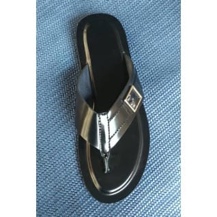 Patent Leather Slippers - Brown