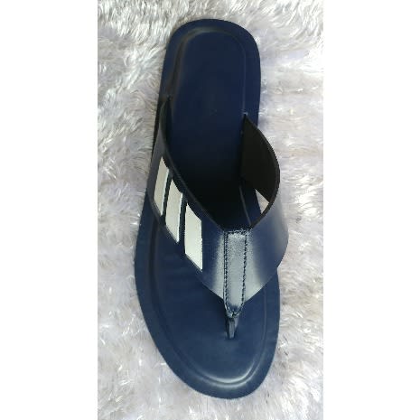 Navy Blue Fernando Italian Leather Slippers