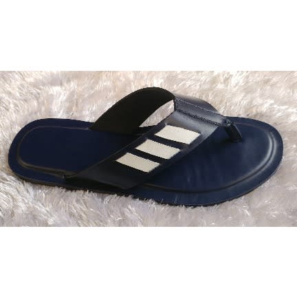 Navy Blue Fernando Italian Leather Slippers