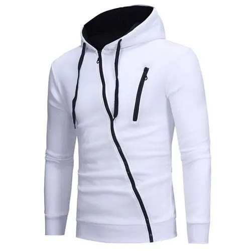 Men's Trendy Zipper Hoodie - White