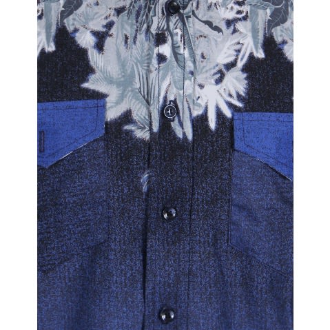 Men Short Sleeves Casual Shirt - Blue