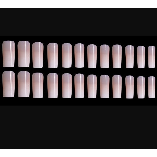 Ballet Coffin Full Cover Long Press On Nail - Sm30210827 - 24 Pieces