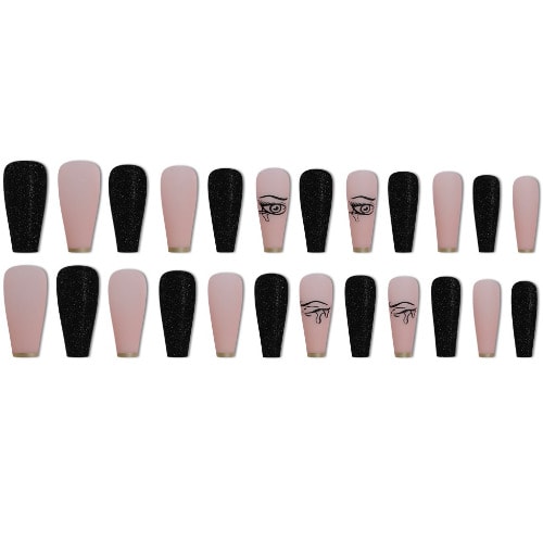 Ballet Coffin Full Cover Long Press On Nail - Sm14210804 - 24 Pieces