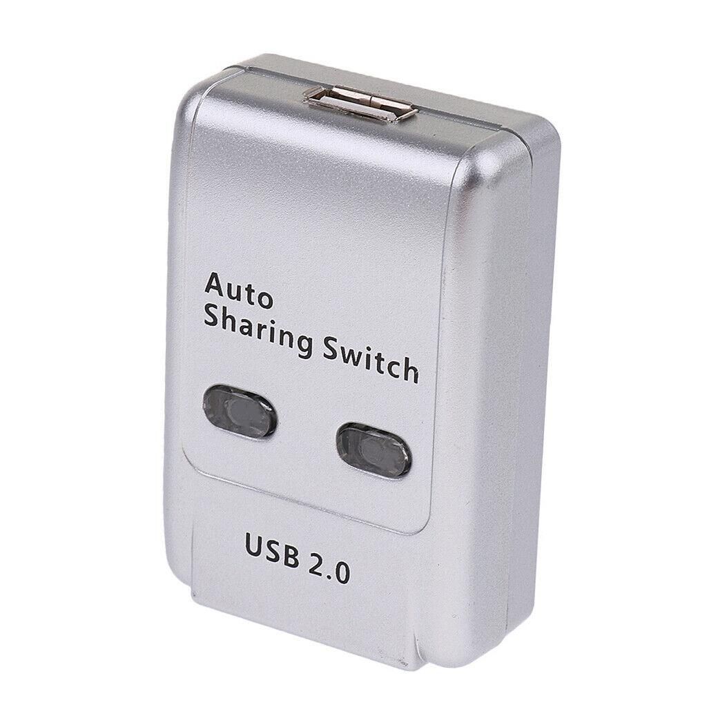 FJGEAR USB 2.0 Auto Sharing Switch 2 Port HUB Adapter Switcher for 2 PC Printer USB Switch Devices Support Windows