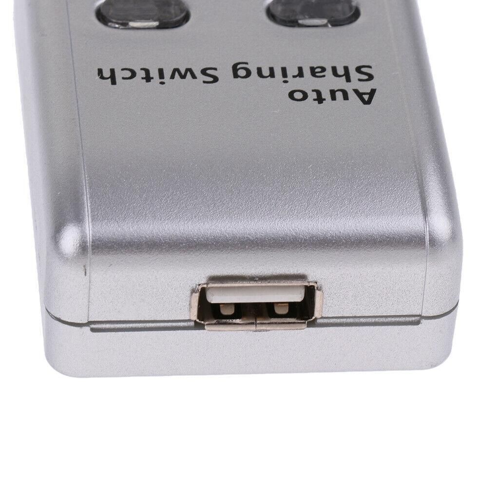 FJGEAR USB 2.0 Auto Sharing Switch 2 Port HUB Adapter Switcher for 2 PC Printer USB Switch Devices Support Windows