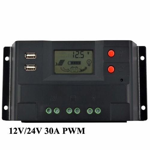 Solar Charge Controller-12V/24V 30A PWM+Dual USB Port