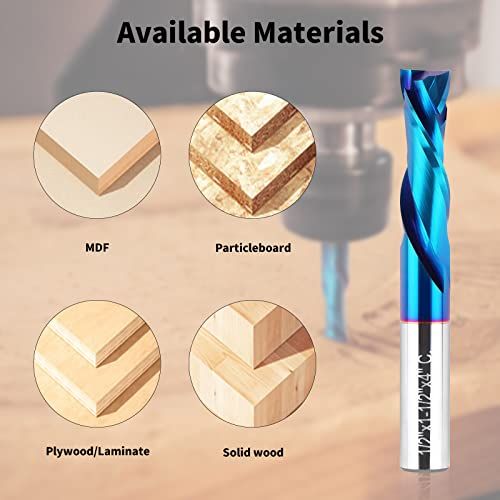 EANOSIC Spiral Router Bits Up Down Compression Bit 12 Inch C