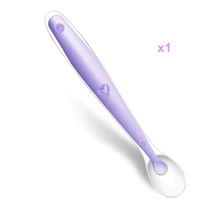 Baby Silicone Soft Spoons Training Feeding 2pcs(pink/purple)