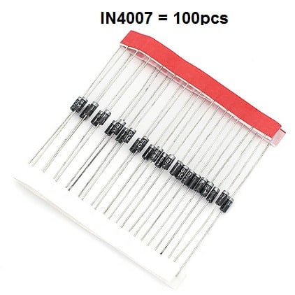 100pcs 1000v Diode 1n4007 Plastic Silicon Rectifier