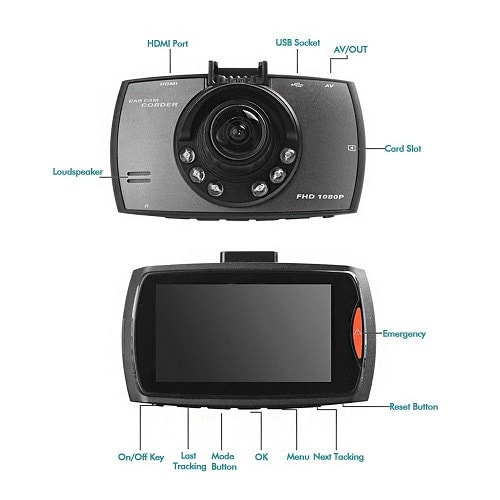 Car Camera Recorder with Motion Detection Night Vision G-sensor Car Dvrs