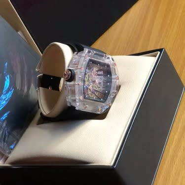 Transparent Rubber Strap Men's Wrist Watch