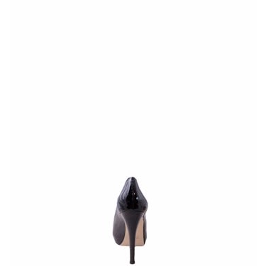 Patent Open Toe Heels - Black
