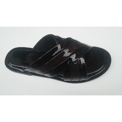 Black Desert Italian Patent Leather Slippers