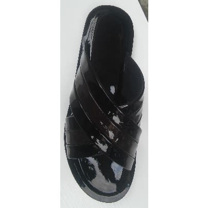 Black Desert Italian Patent Leather Slippers