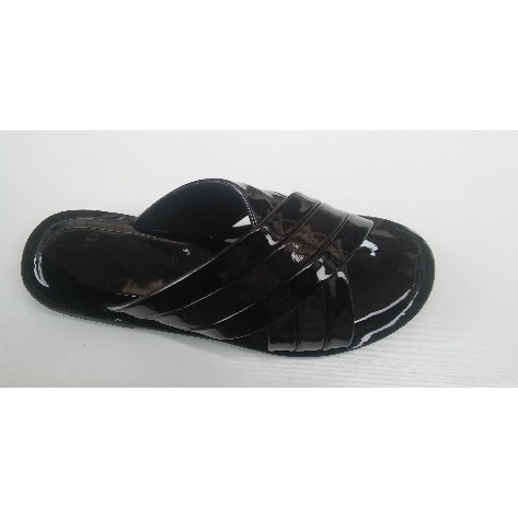 Black Desert Italian Patent Leather Slippers