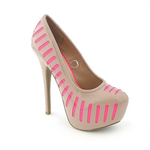 Women's 076 Stiletto Heels - Nude & Fuchsia
