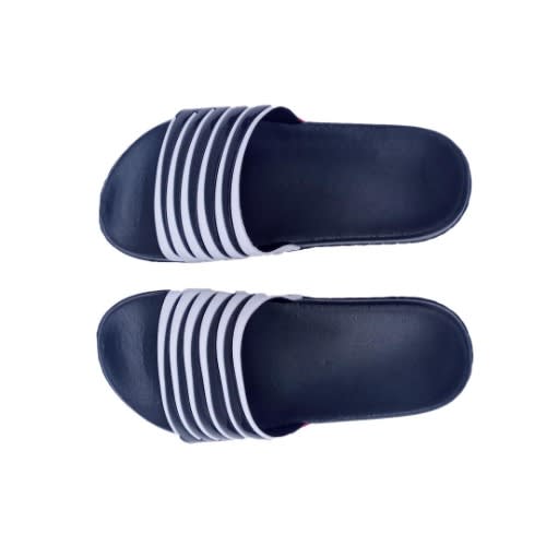 Men Black & White Flat Flip Flop Slipper