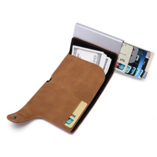 Leather Wallet Credit Card Holder Rfid