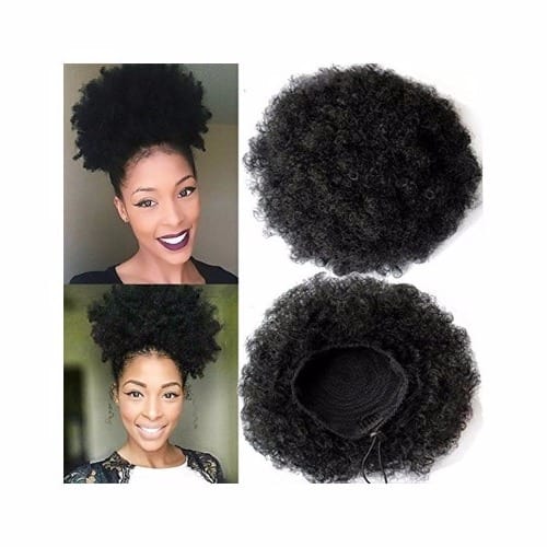 Adjustable Hair Afro Bun - Black
