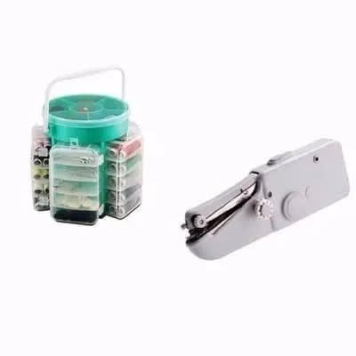 Handy Stitch Sewing Machine + 210 Pc Deluxe Sewing Kit Set