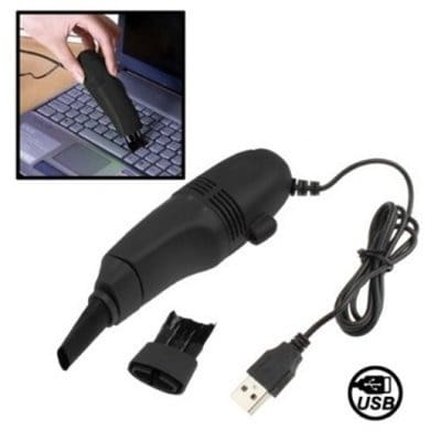 Laptop & Desktop Keyboard USB Vacuum Dirt Dust Cleaner - Black