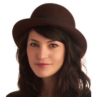 Roll-up Brim Derby Fedora Hats -Coffee Brown