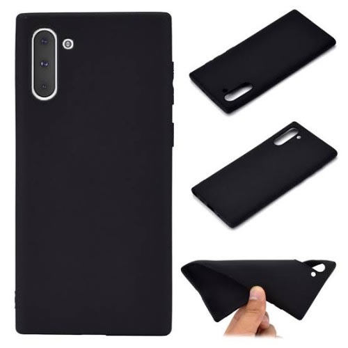 Silicone Back Case For Samsung Note 10 With Tempered Glass Screen Protector