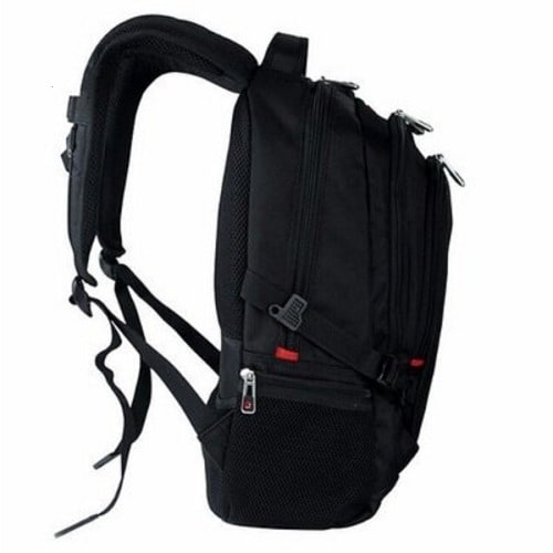 Compartment Water Resistant Backpack - Black + Laptop Sleeve Pouch