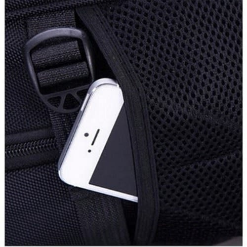 Compartment Water Resistant Backpack - Black + Laptop Sleeve Pouch