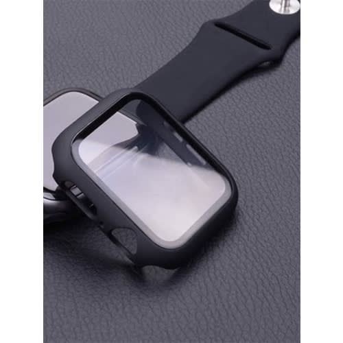 Case With Built-in Tempered Glass Screen Protector 42mm- Black